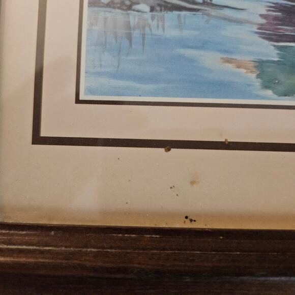 Vintage E. Rambow Duck Print Mallards Framed Wildlife Art 10x12 Rustic Frame - Picture 5 of 6